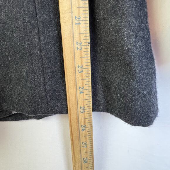 Calvin Klein Wool Blend Jacket Pea Coat Double Breasted Women 8 Black Warm - Picture 8 of 16